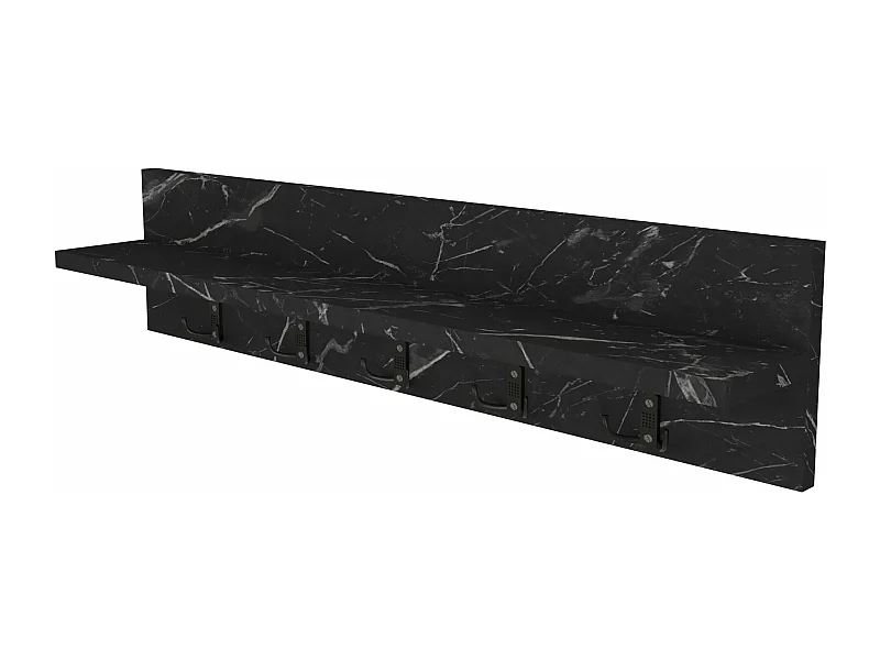 Cabide com 10 ganchos 80 x 13 x 18 cm efeito mármore preto 03_0008170