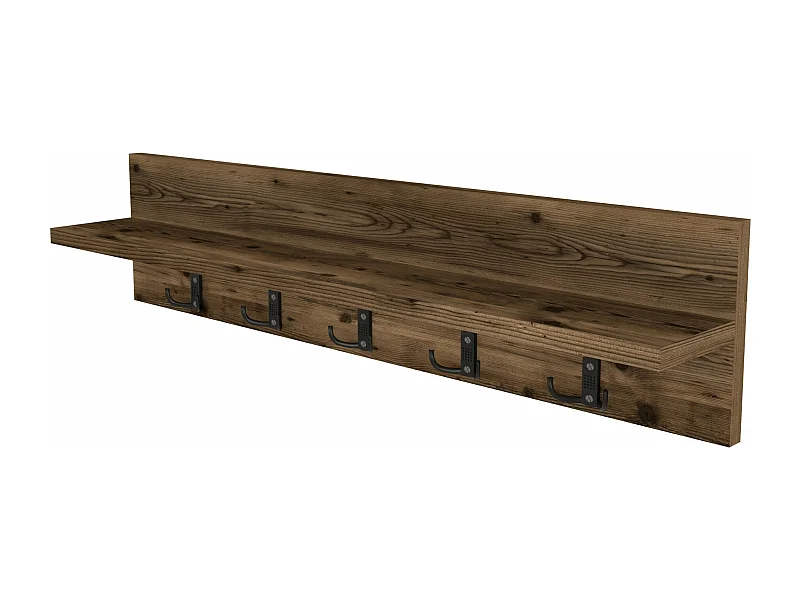 Appendiabiti con 10 ganci 80 x 13 x 18 cm effetto rovere stagionato 03_0008169