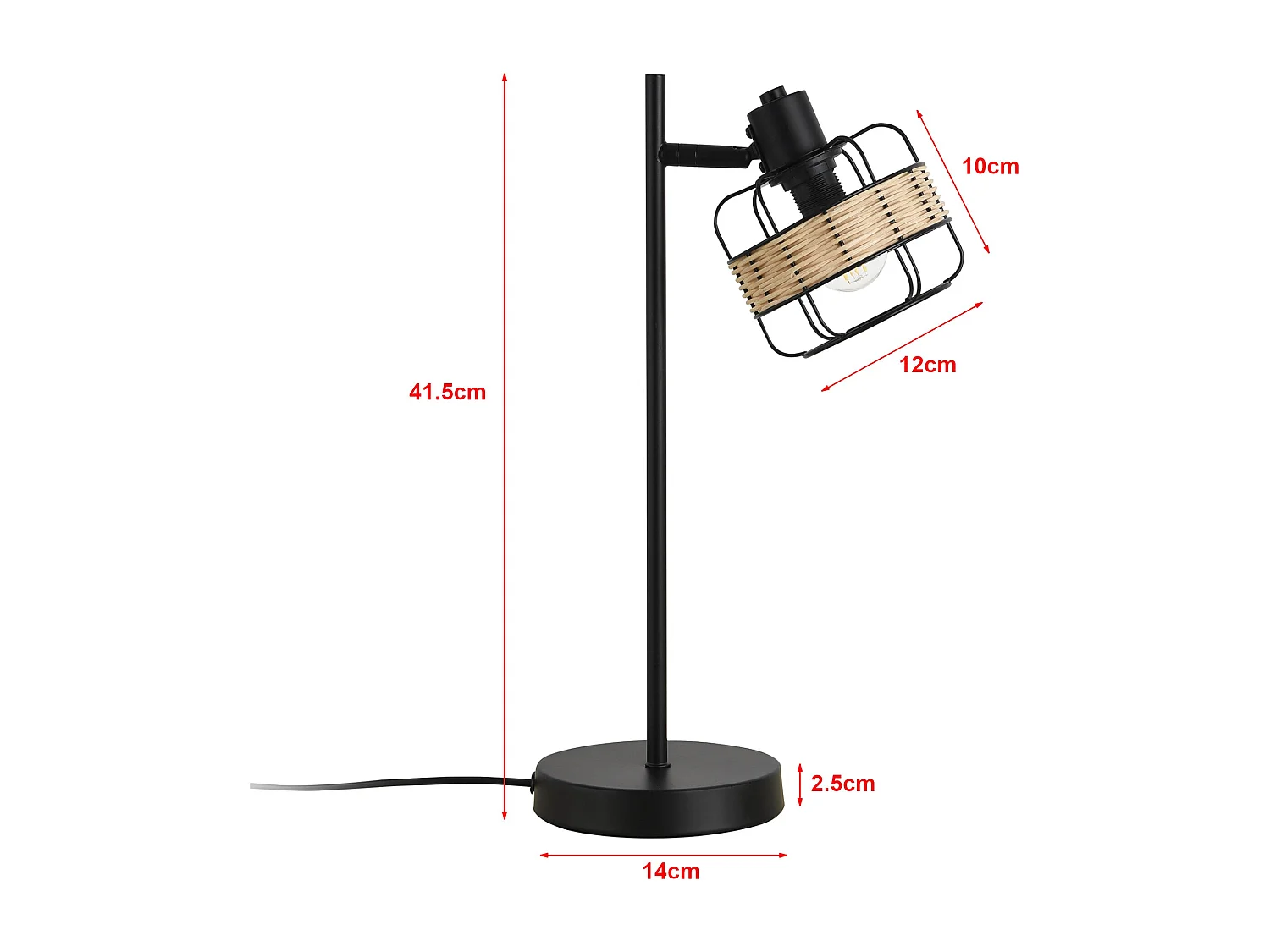 Lampe de table métal métal beige 20 x 14 x 41.5 cm 03_0007402