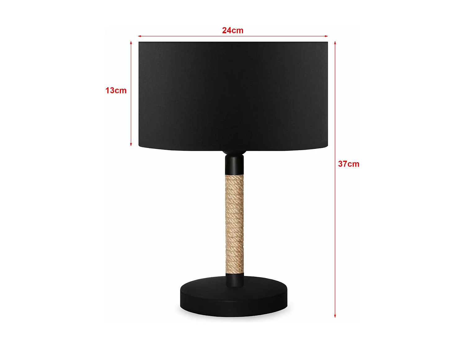 Lámpara de escritorio E27 altura 37 cm negro 03_0007400