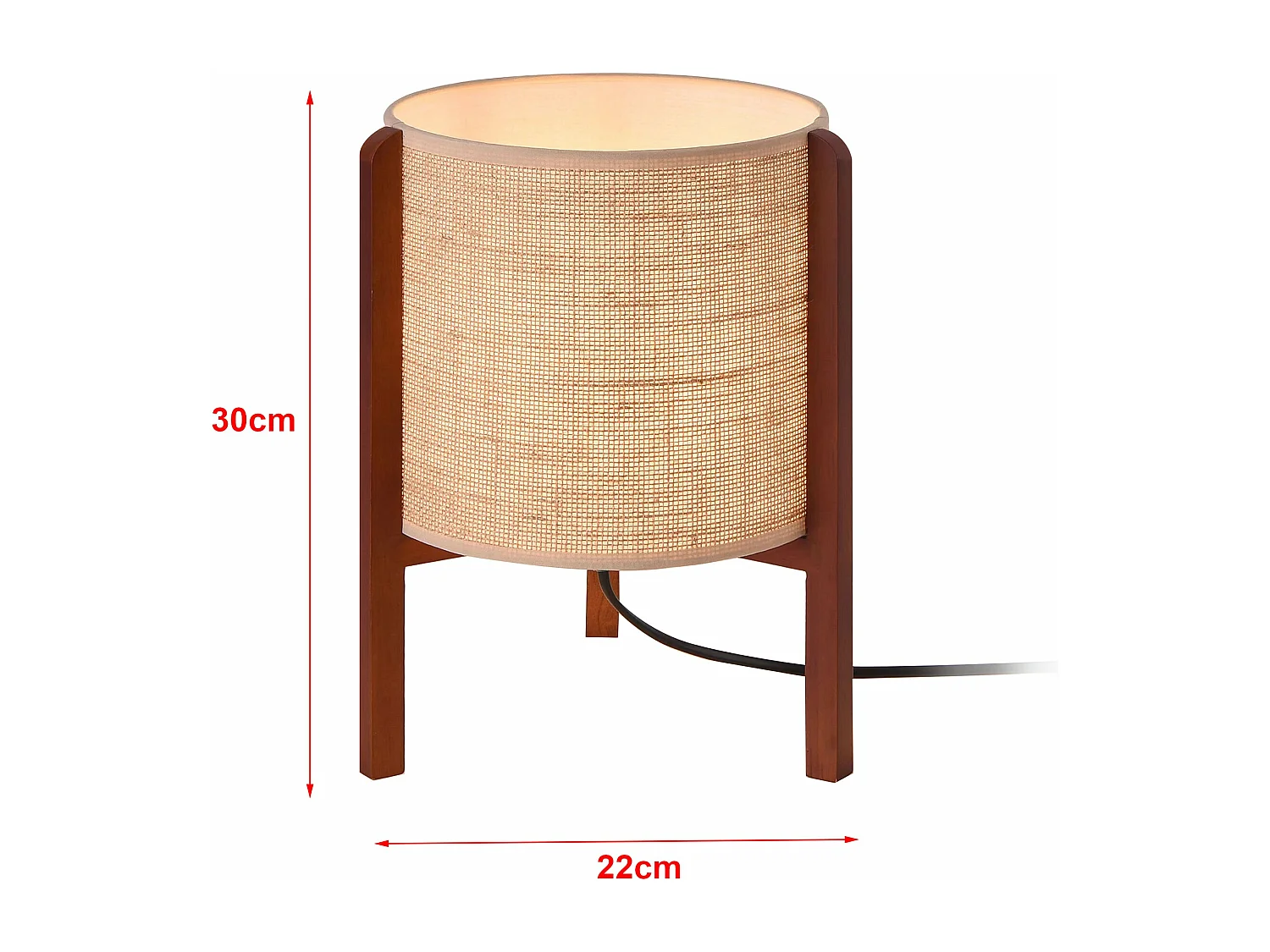 Lampada da tavolo 30 x 22 cm marrone beige 03_0007405