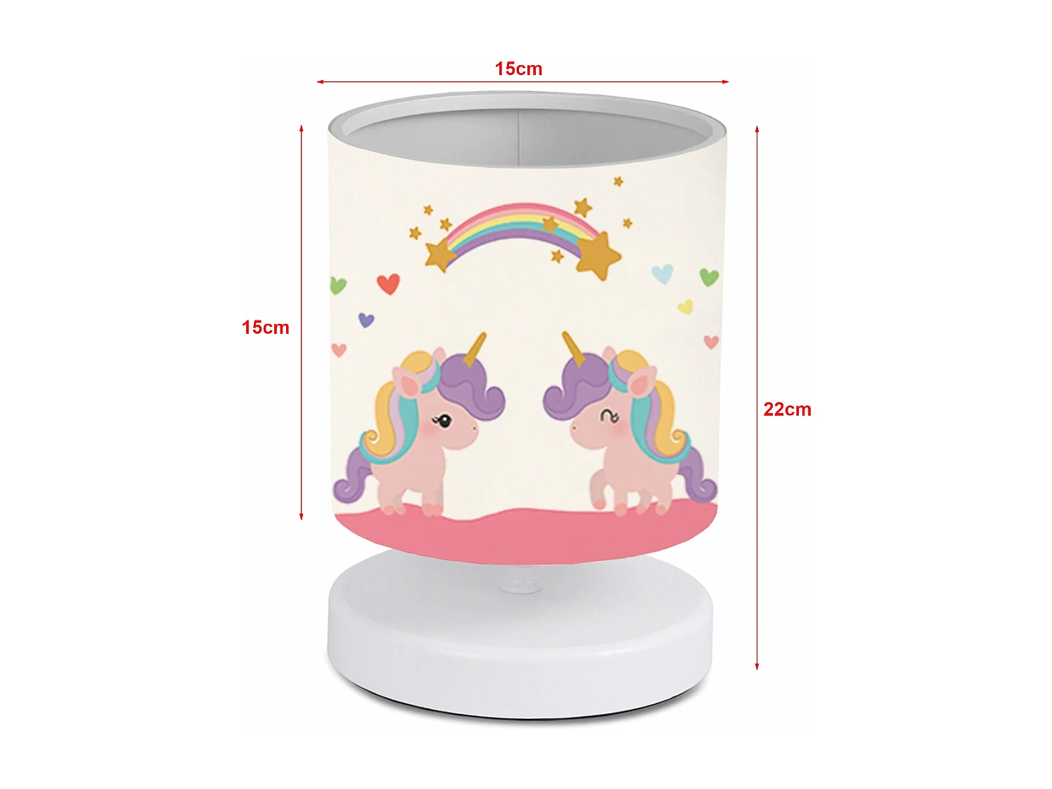 Lampada da scrivania per bambini 22 cm bianca con motivo unicorno 03_0007387