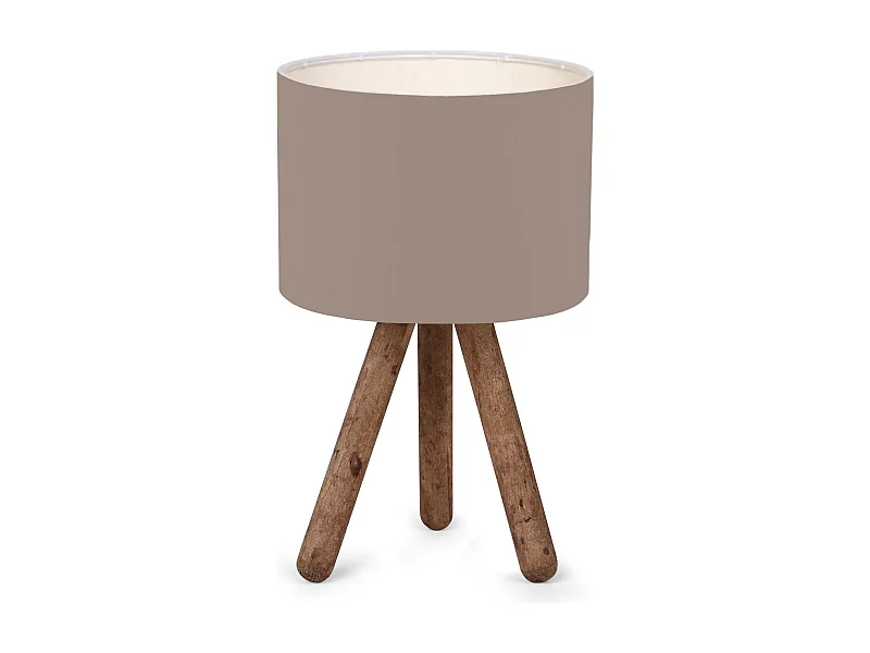 Lámpara de escritorio Preston E27 altura 33 cm madera natural / arena 03_0007399