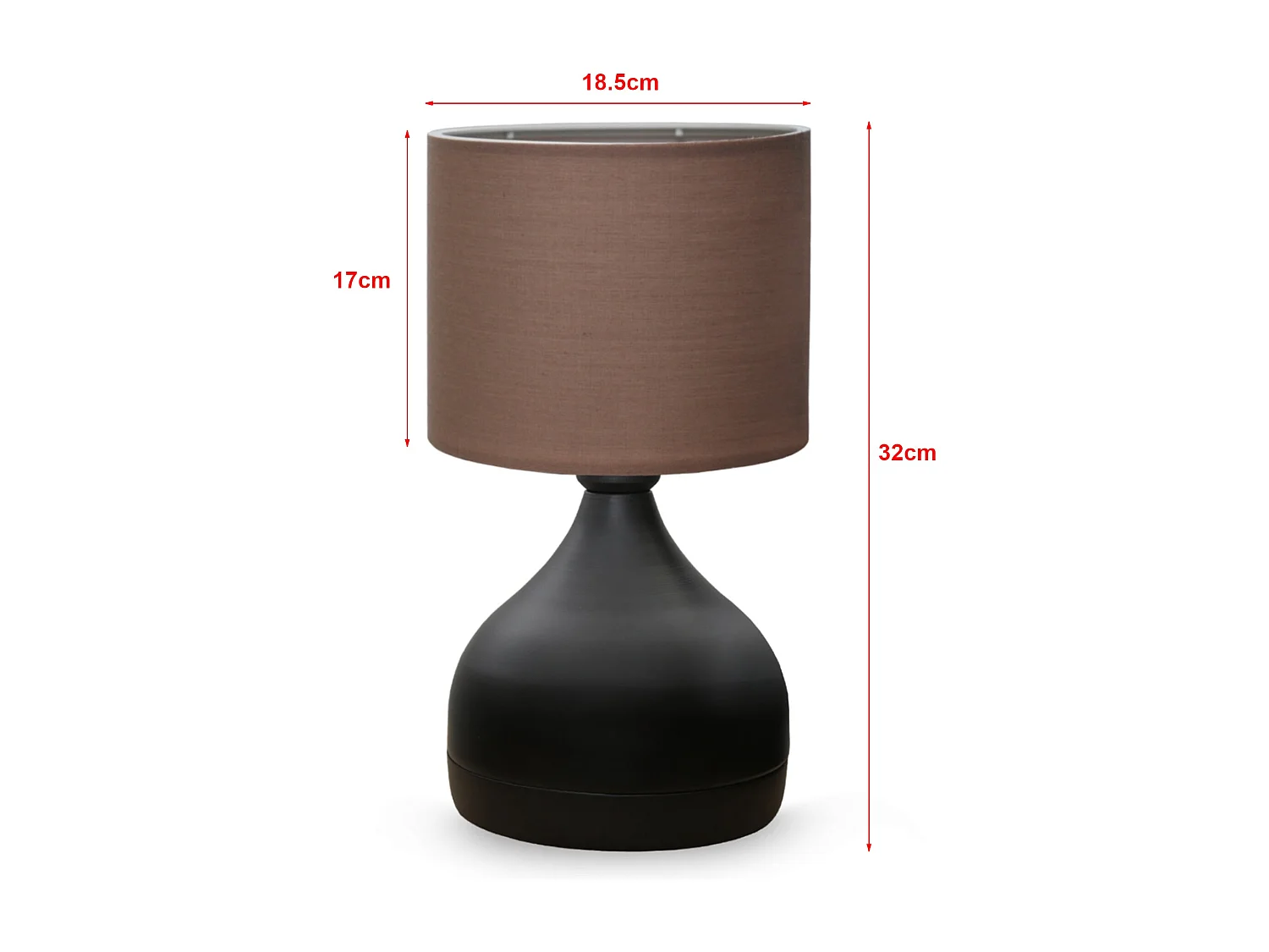 Candeeiro de mesa Shoreham E27 altura 32 cm preto / castanho 03_0007401