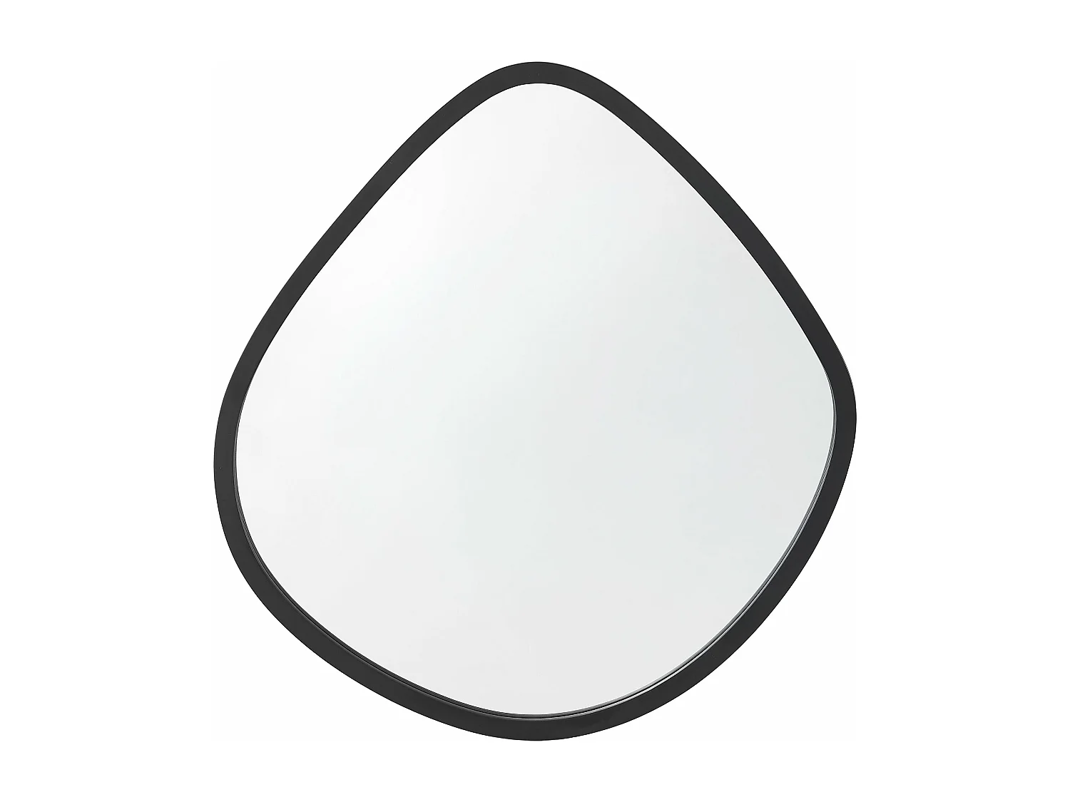 Specchio da parete forma tonda 64 x 60 cm nero opaco 03_0007904