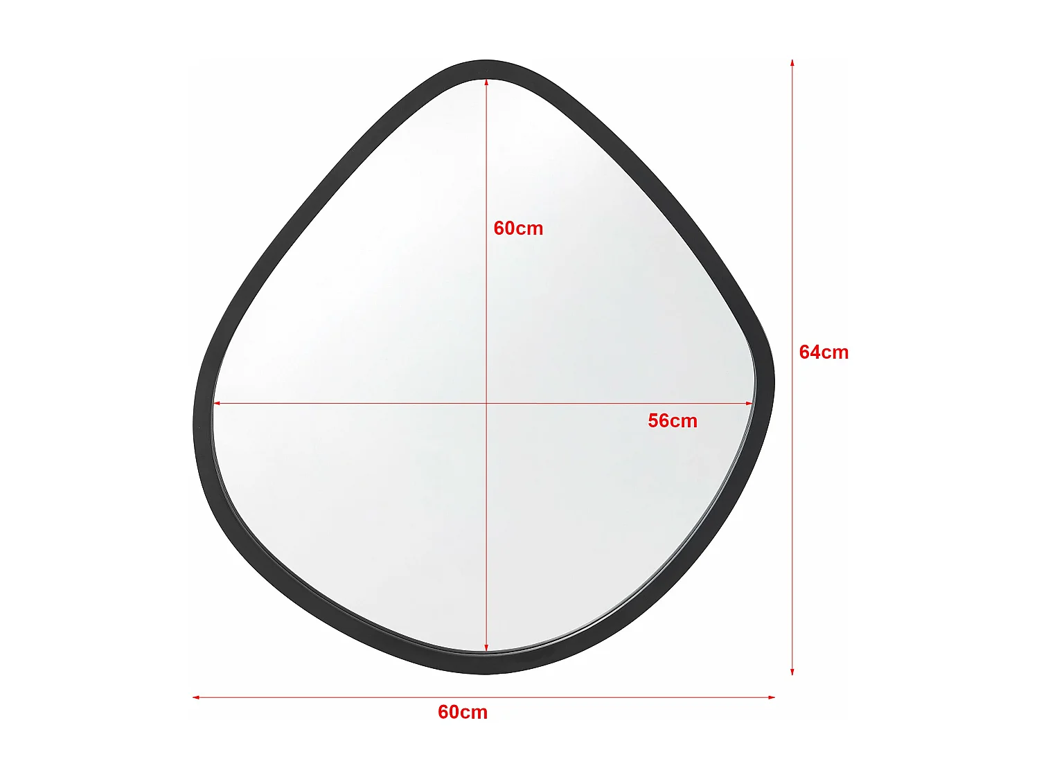 Specchio da parete forma tonda 64 x 60 cm nero opaco 03_0007904