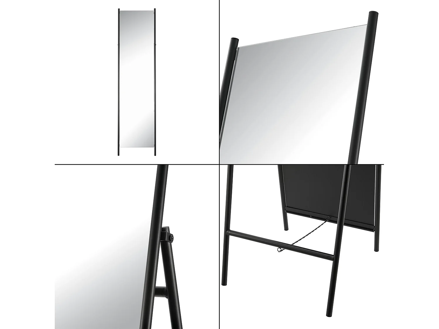 Specchio da terra 160 x 43 x 49 cm nero 03_0007975