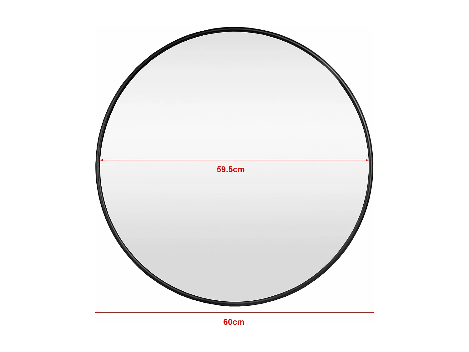 Miroir mural diamètre 60 aluminium noire 60 x 2.8 x 60 cm 03_0007935