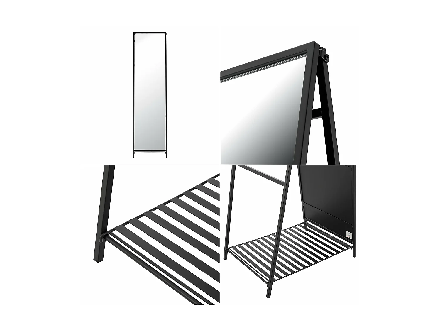 Miroir sur pied 160 noire 44 x 59.5 x 160 cm 03_0007977