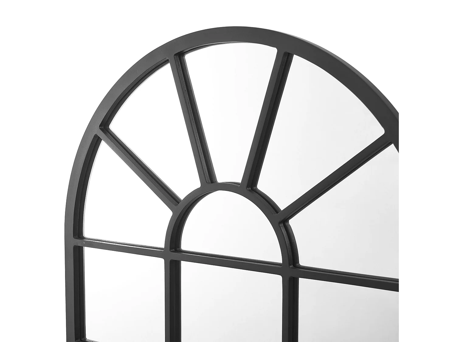 Specchio da parete rotondo con finestra 80 x 60 cm nero opaco 03_0007958