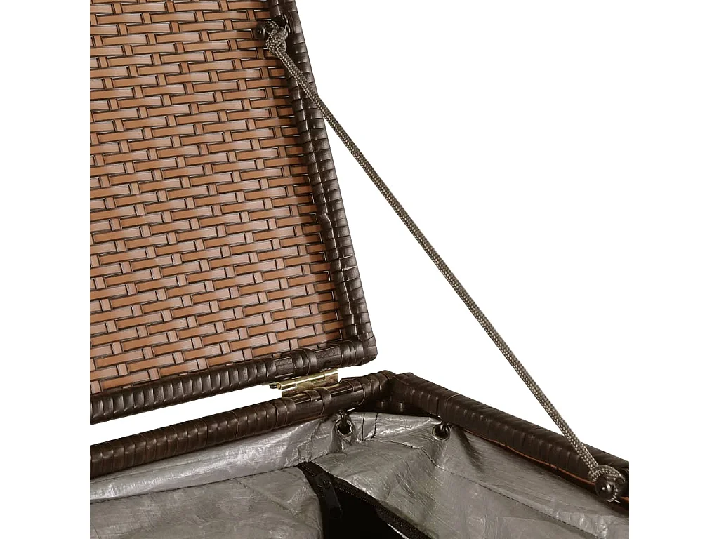 Baule da giardino 150 x 100 x 100 cm in resina intrecciata marrone 02_0013137
