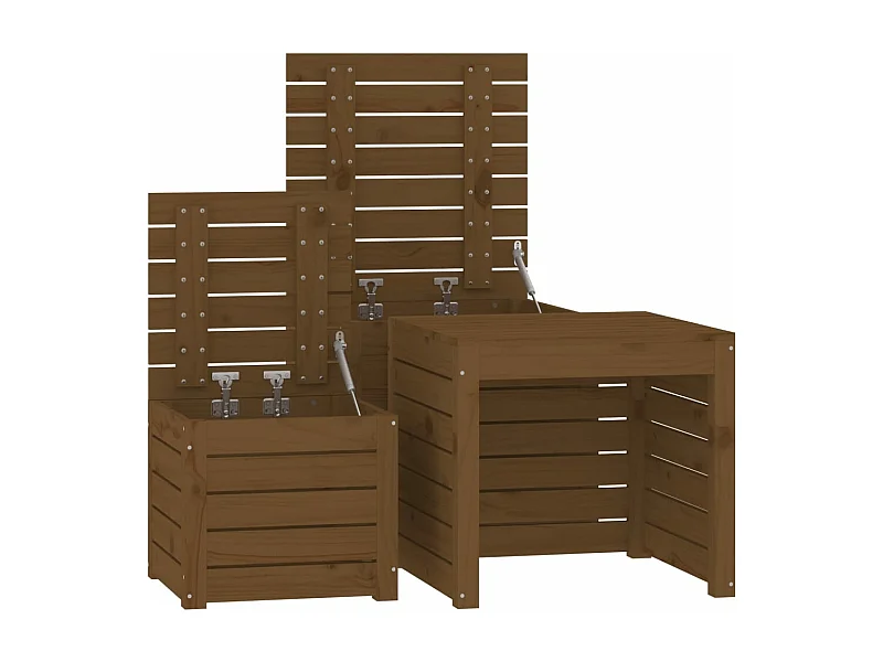 Set da giardino 3 pezzi in legno di pino massiccio marrone miele 02_0013177