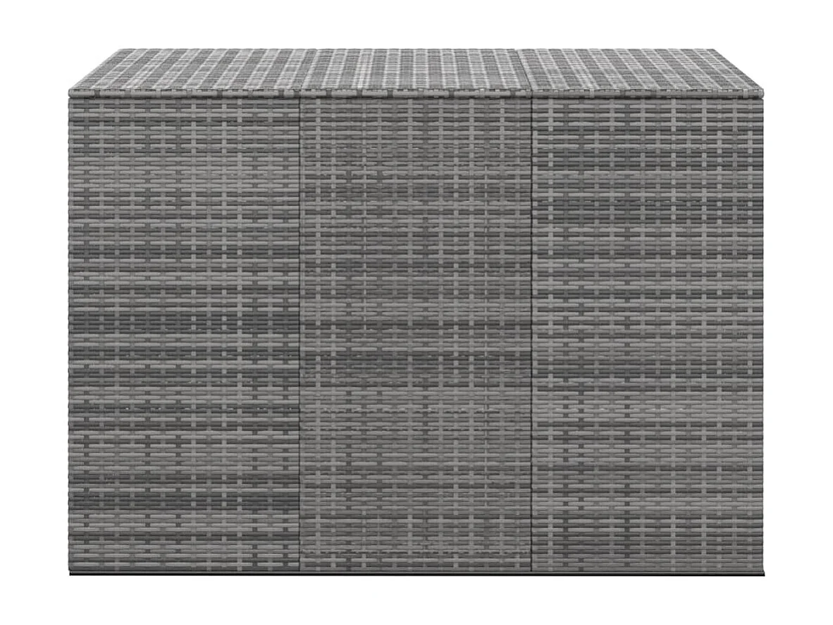 Contenitore per cuscini da giardino in resina intrecciata 145 x 100 x 103 cm grigio 02_0013161