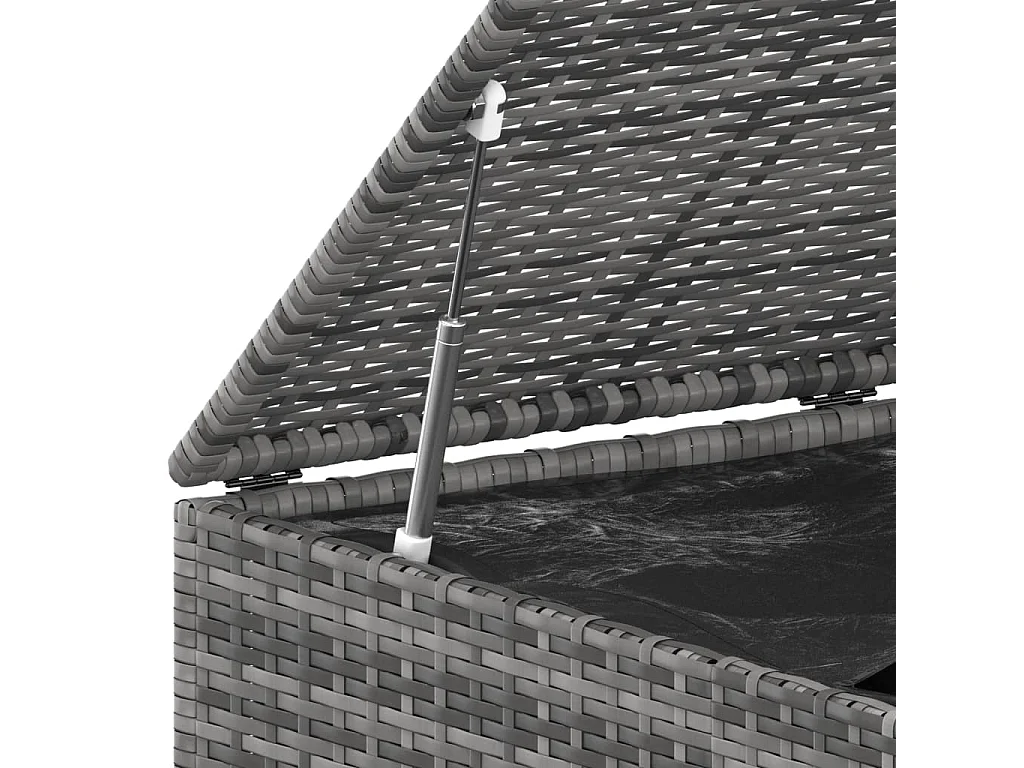 Contenitore per cuscini da giardino in resina intrecciata 145 x 100 x 103 cm grigio 02_0013161