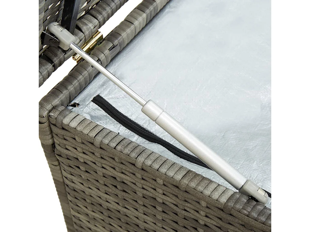 Cassetta portaoggetti per mobili da giardino in resina intrecciata 200 x 50 x 60 cm grigio 02_0013122