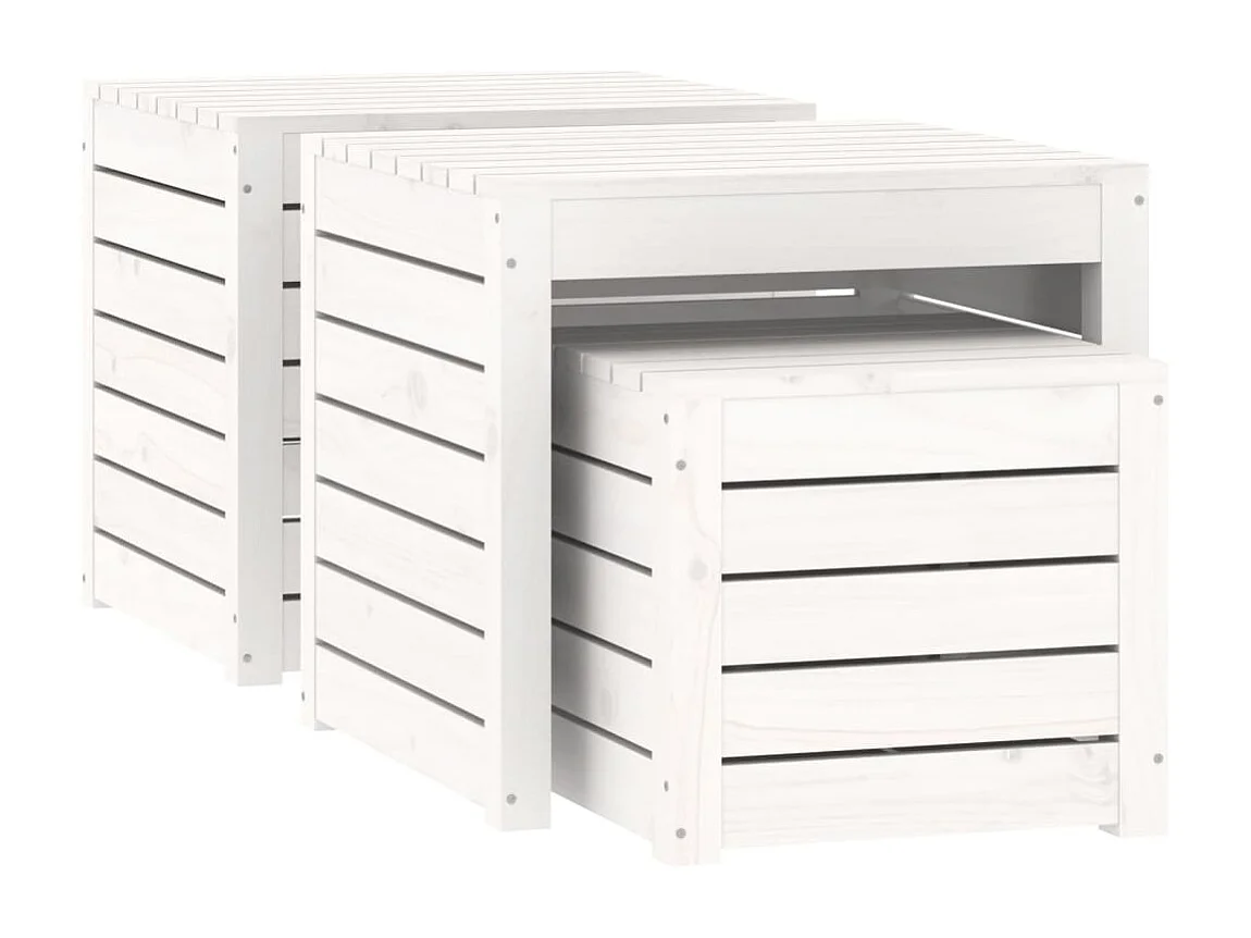 Caja de jardín 3 piezas madera maciza de pino blanco 02_0013174