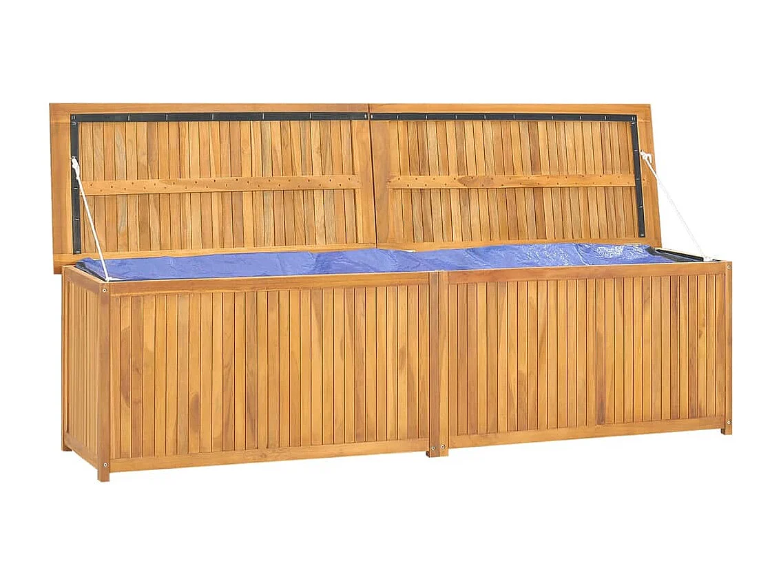 Boîte coffre de jardin bois marron 200 x 50 x 55 cm 02_0012990