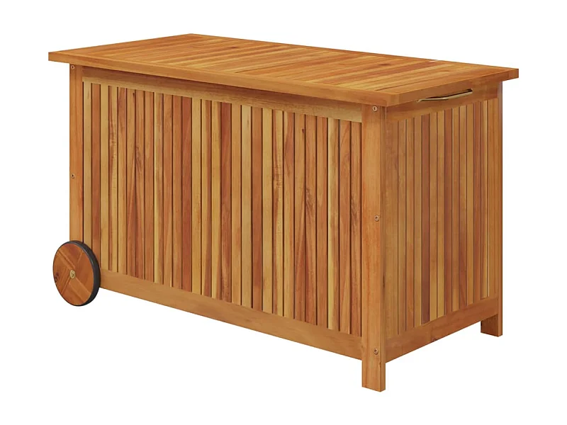 Caixa para guardar móveis de jardim com rodas 90 x 50 x 58 cm madeira de acácia 02_0013067