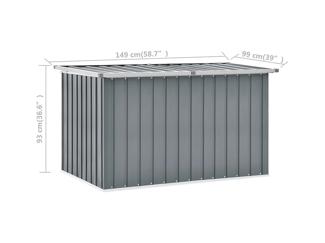 Cofre de almacenamiento para muebles de jardín gris 149 x 99 x 93 cm 02_0013084