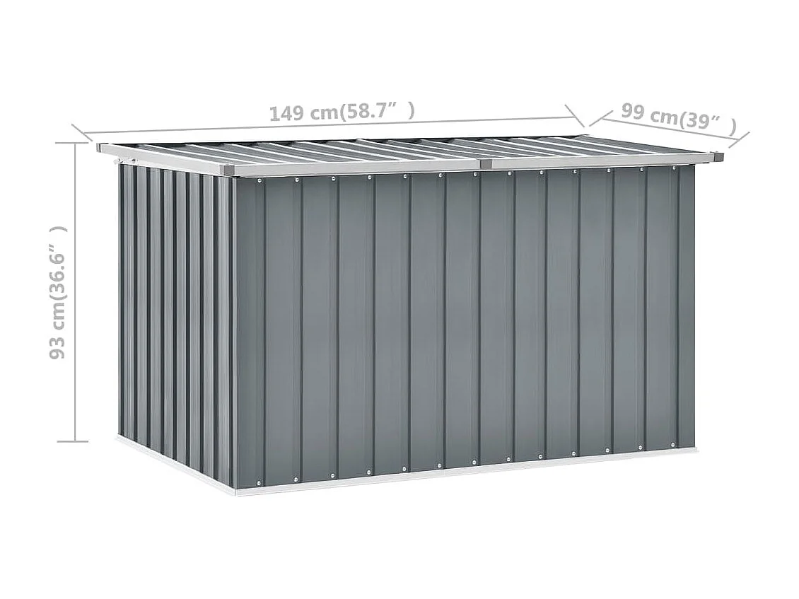 Caixa de armazenamento de móveis de jardim cinza 149 x 99 x 93 cm 02_0013084
