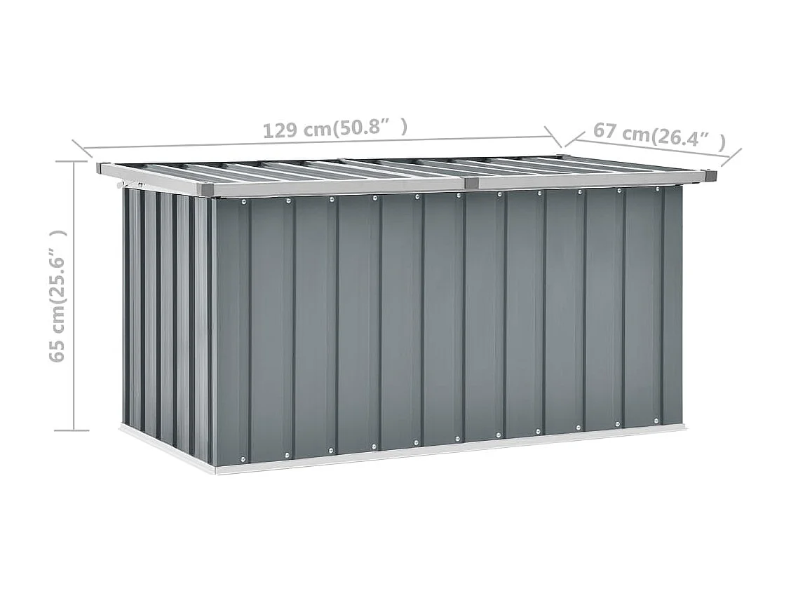 Caixa para armazenamento de móveis de jardim 129 x 67 x 65 cm cinza 02_0013082