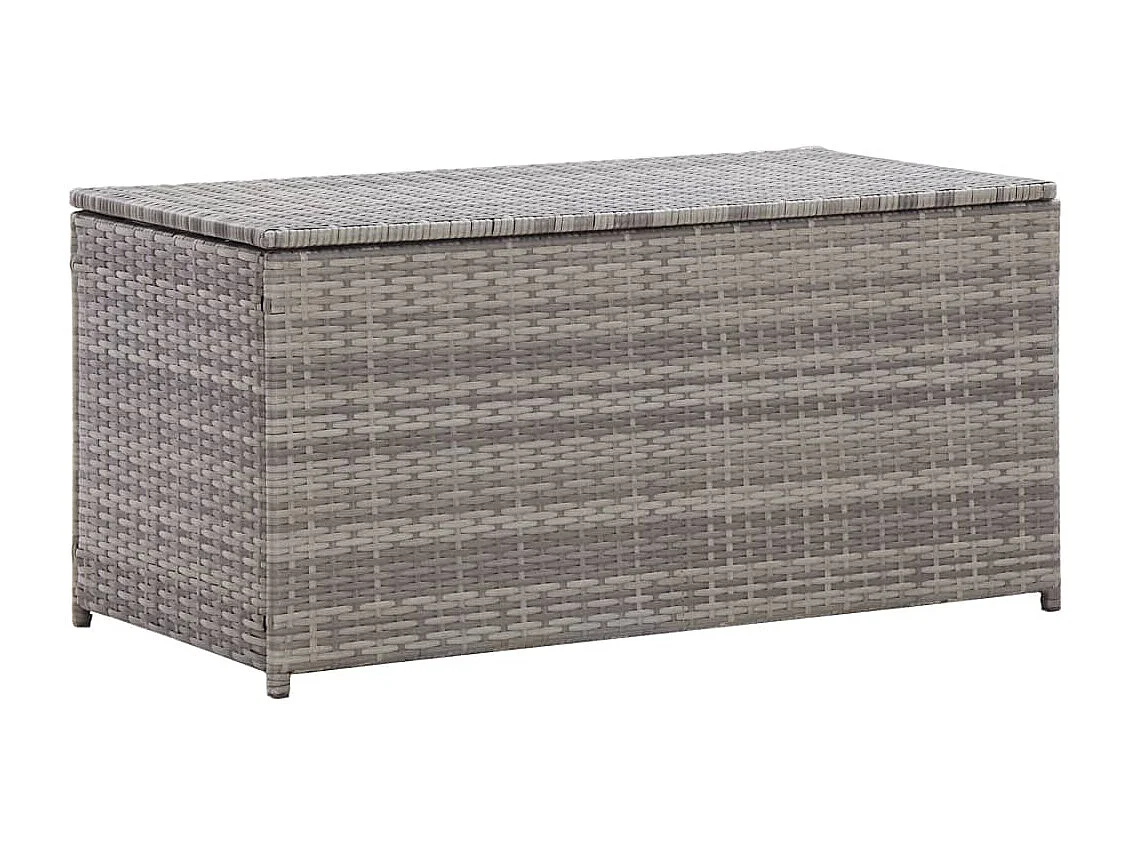 Cassetta portaoggetti da giardino in resina intrecciata 100 x 50 x 50 cm grigio 02_0013116