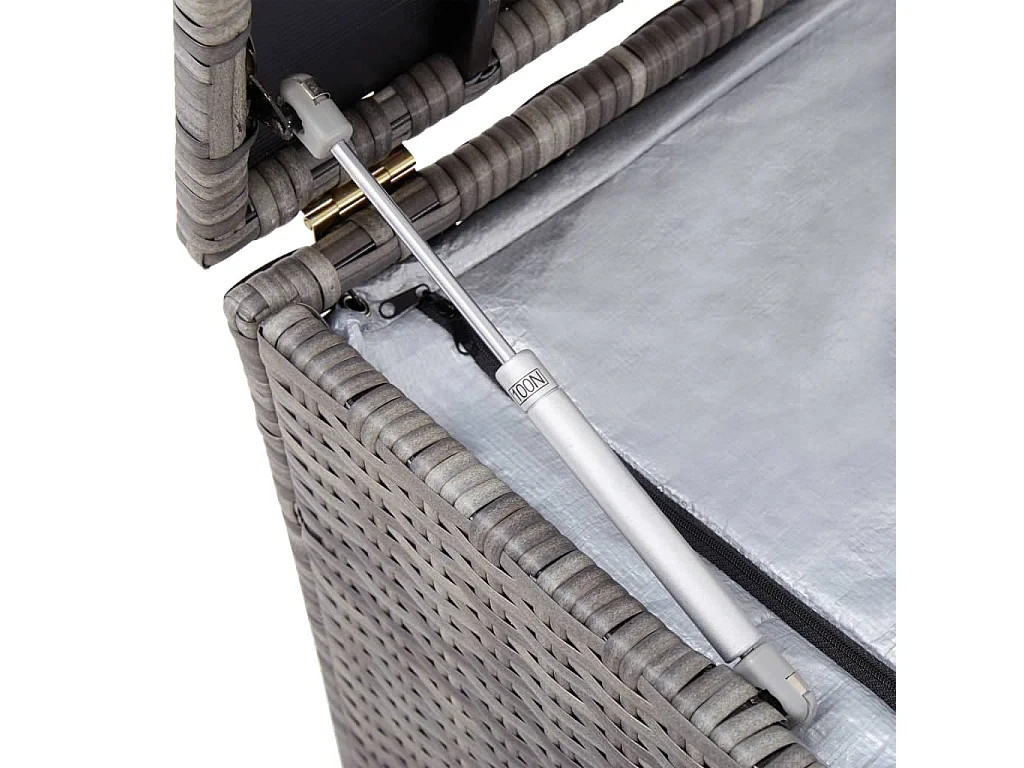 Cassetta portaoggetti da giardino in resina intrecciata 100 x 50 x 50 cm grigio 02_0013116