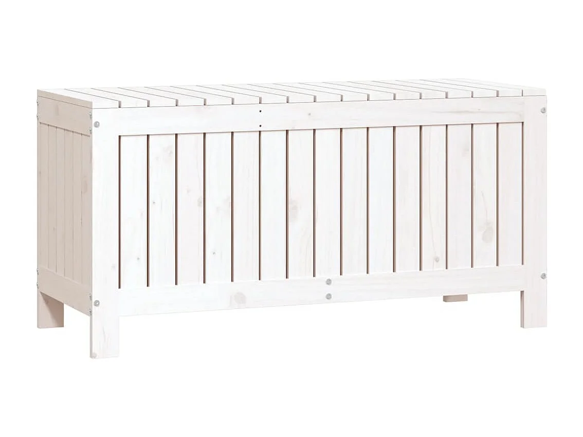 Caixa para armazenamento de móveis de jardim 108 x 42,5 x 54 cm madeira de pinho branco 02_0013068