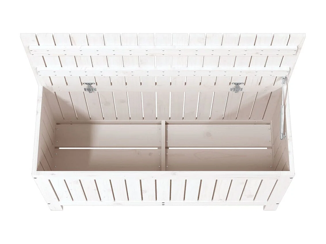 Caixa para armazenamento de móveis de jardim 108 x 42,5 x 54 cm madeira de pinho branco 02_0013068