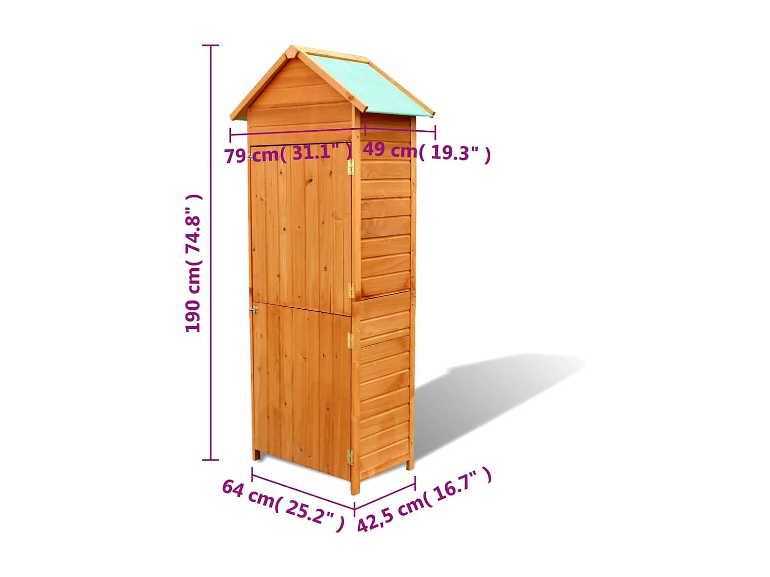 Armoire de rangement de marron 64 x 42.5 x 190 cm 02_0012985