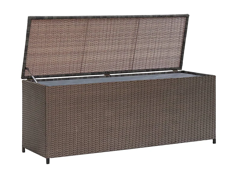 Coffre boîte meuble de résine marron 120 x 50 x 60 cm 02_0013096