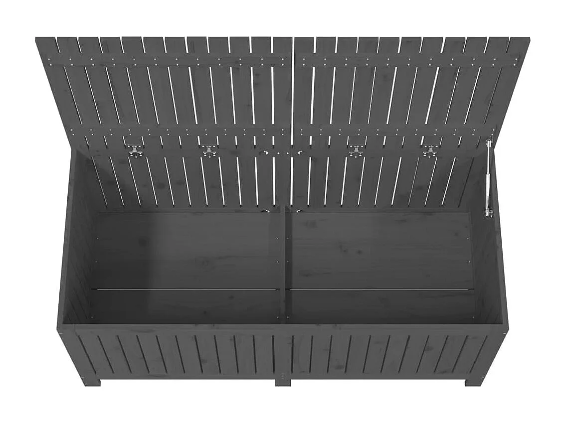Caixa para armazenamento de móveis de jardim 147 x 68 x 64 cm madeira de pinho cinza 02_0013083