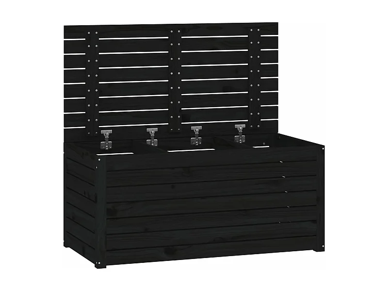 Baule da giardino 101 x 50,5 x 46,5 cm in legno massello di pino nero 02_0012994