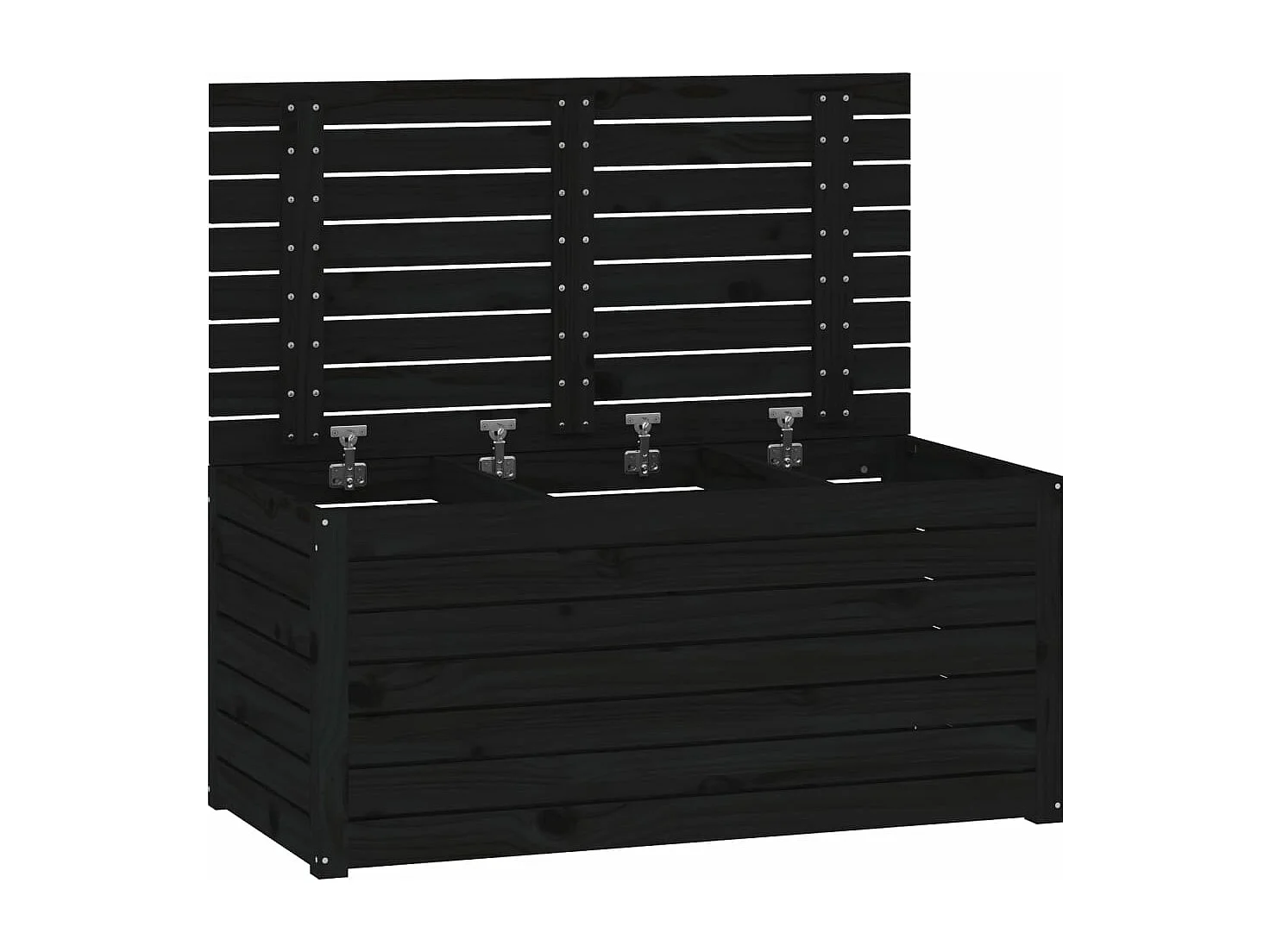 Baule da giardino 101 x 50,5 x 46,5 cm in legno massello di pino nero 02_0012994