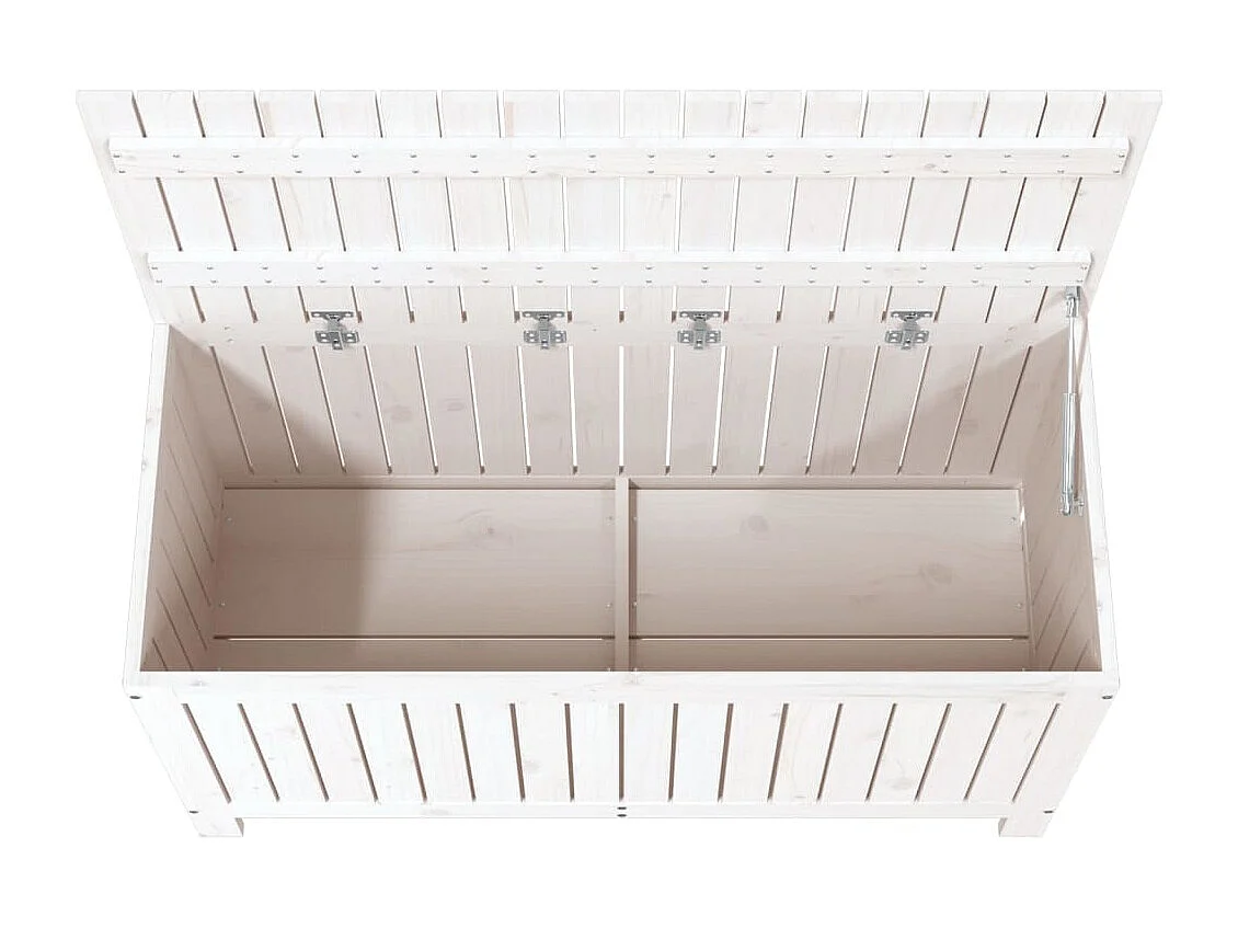 Caixa para armazenamento de móveis de jardim 115 x 49 x 60 cm madeira de pinho branco 02_0013069