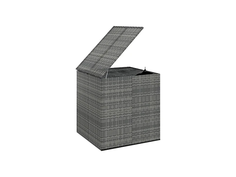 Contenitore per cuscini contenitore da giardino in resina intrecciata 100 x 97,5 x 104 cm grigio 02_0013158