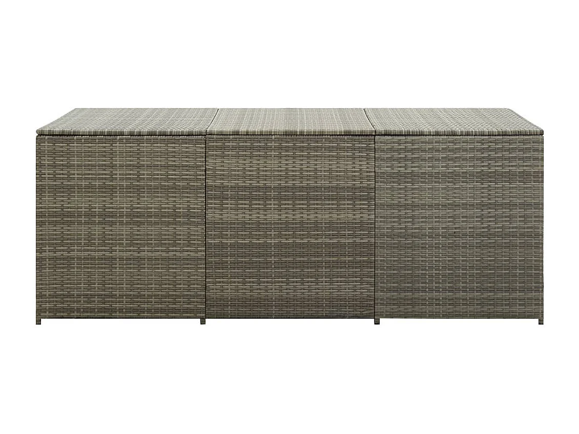 Caixa baú para armazenamento de móveis de jardim em resina tecida 180 x 90 x 75 cm cinza 02_0013119