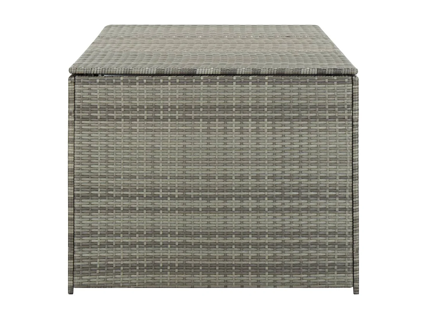 Caixa baú para armazenamento de móveis de jardim em resina tecida 180 x 90 x 75 cm cinza 02_0013119