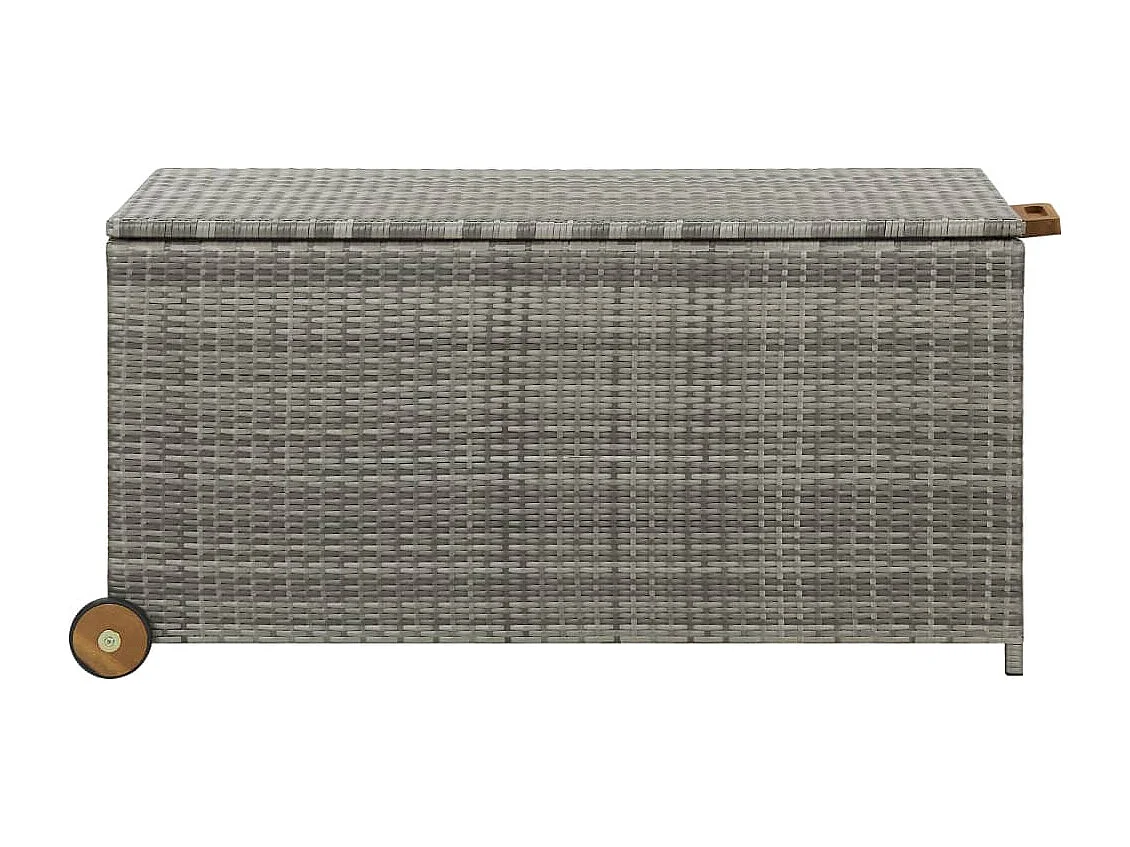 Cassetta portaoggetti per mobili da giardino 120 x 65 x 61 cm in rattan grigio chiaro 02_0013089