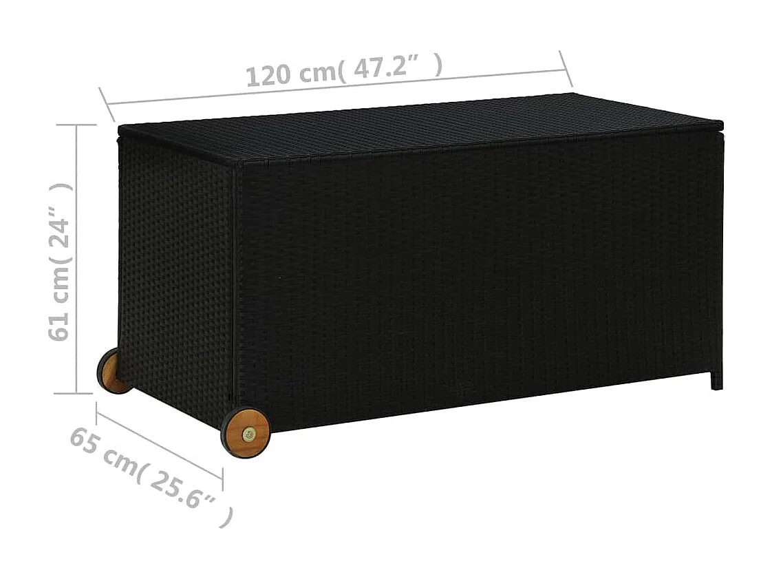 Coffre boîte meuble de résine noire 120 x 65 x 61 cm 02_0013110