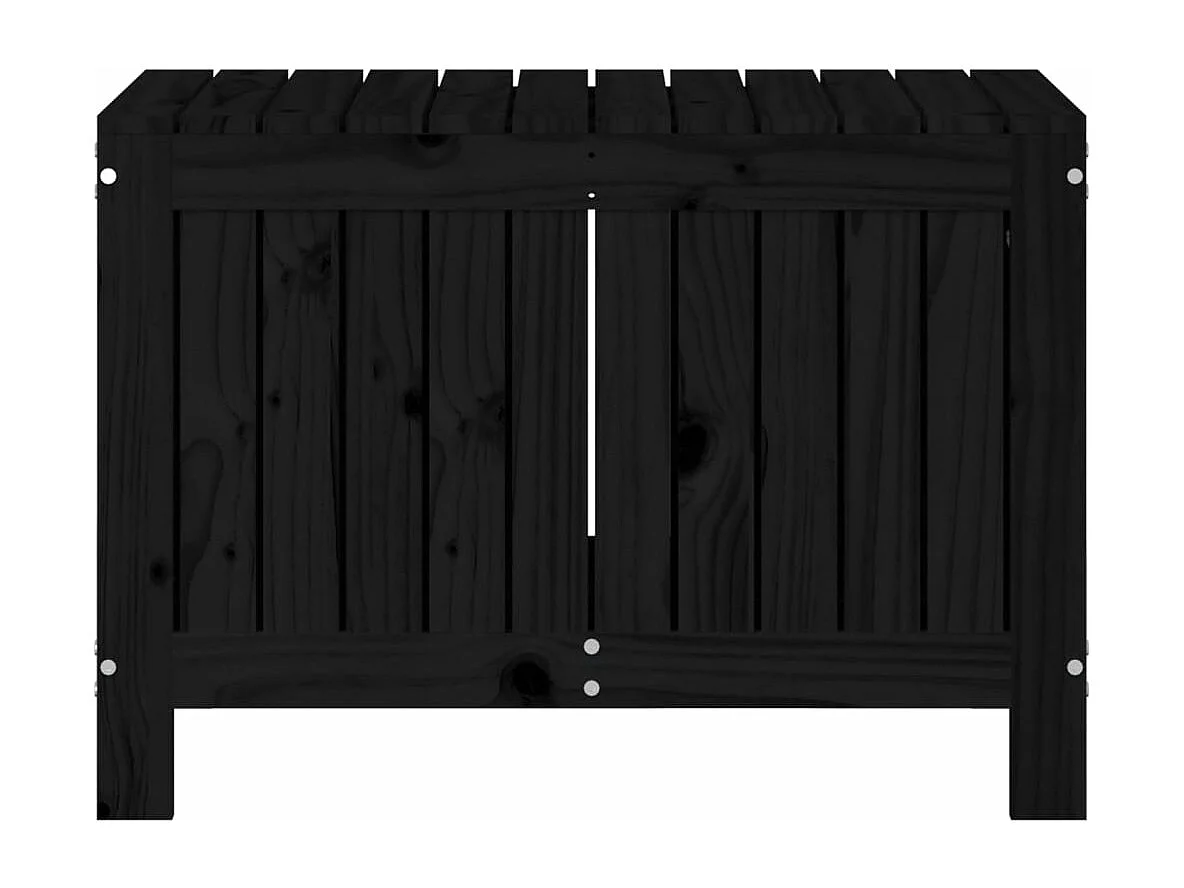 Cassetta portaoggetti per mobili da giardino 76 x 42,5 x 54 cm in legno massello di pino nero 02_0013115