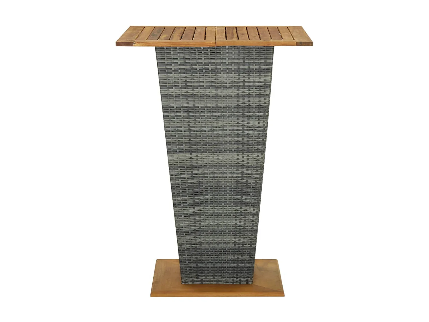 Conjunto de bar de jardín de 9 piezas y cojines de resina tejida gris 02_0013448