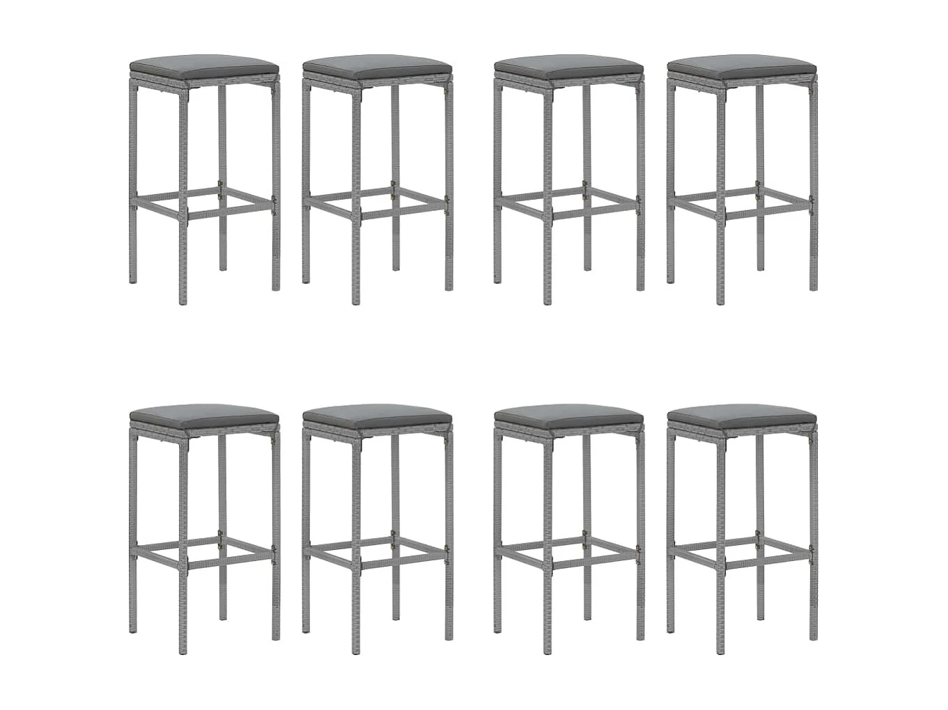 Ensemble de bar de grise 38 x 38 x 76 cm 02_0013442