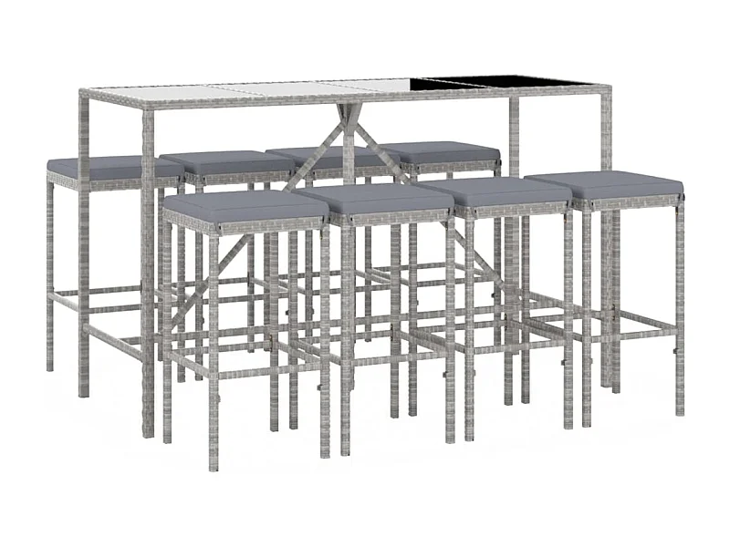 Ensemble de bar de grise 38 x 38 x 76 cm 02_0013442