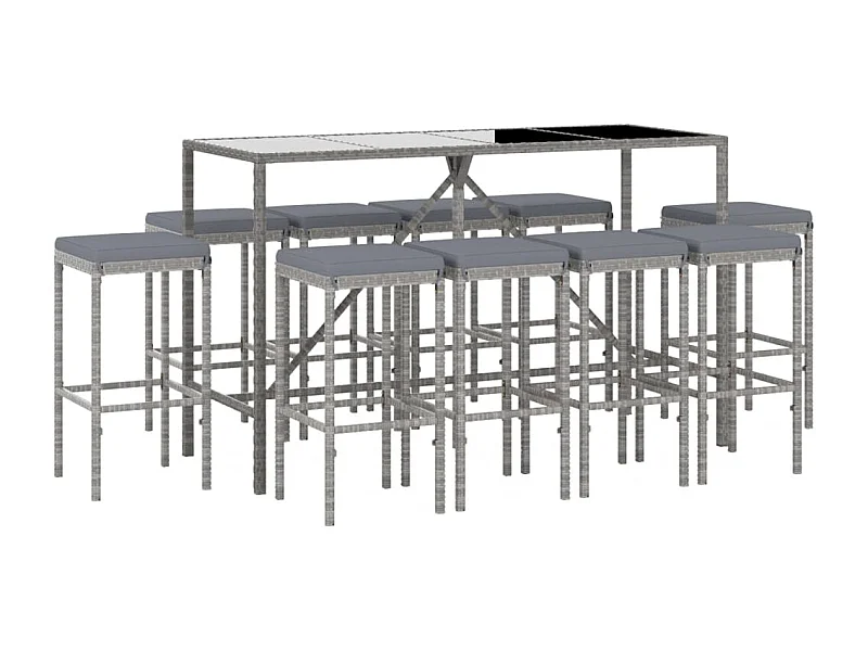 Ensemble de bar de grise 38 x 38 x 76110 cm 02_0013360