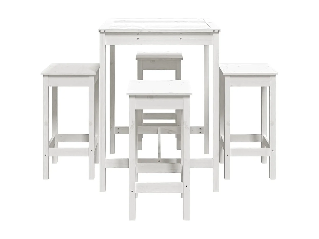 Conjunto de bar de jardín de 5 piezas de madera maciza de pino blanco 02_0013390