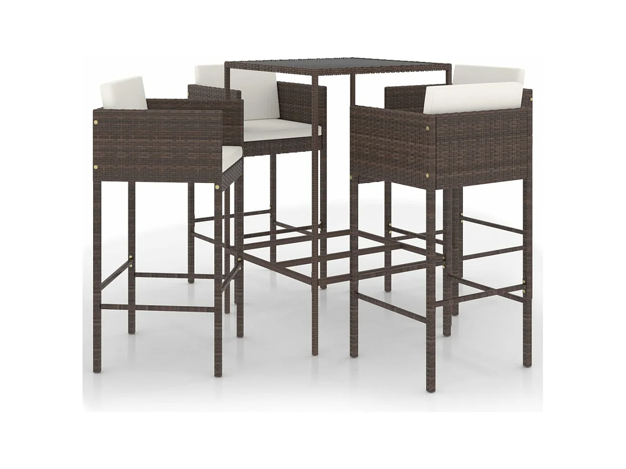 Ensemble bar de jardin résine marron 50 x 48 x 100 cm 02_0013348