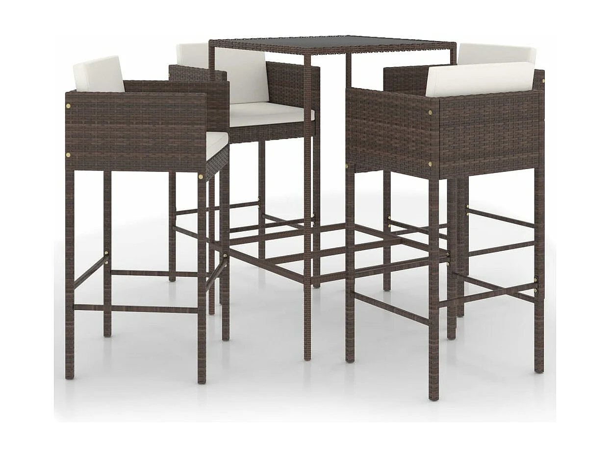 Ensemble bar de jardin résine marron 50 x 48 x 100 cm 02_0013348