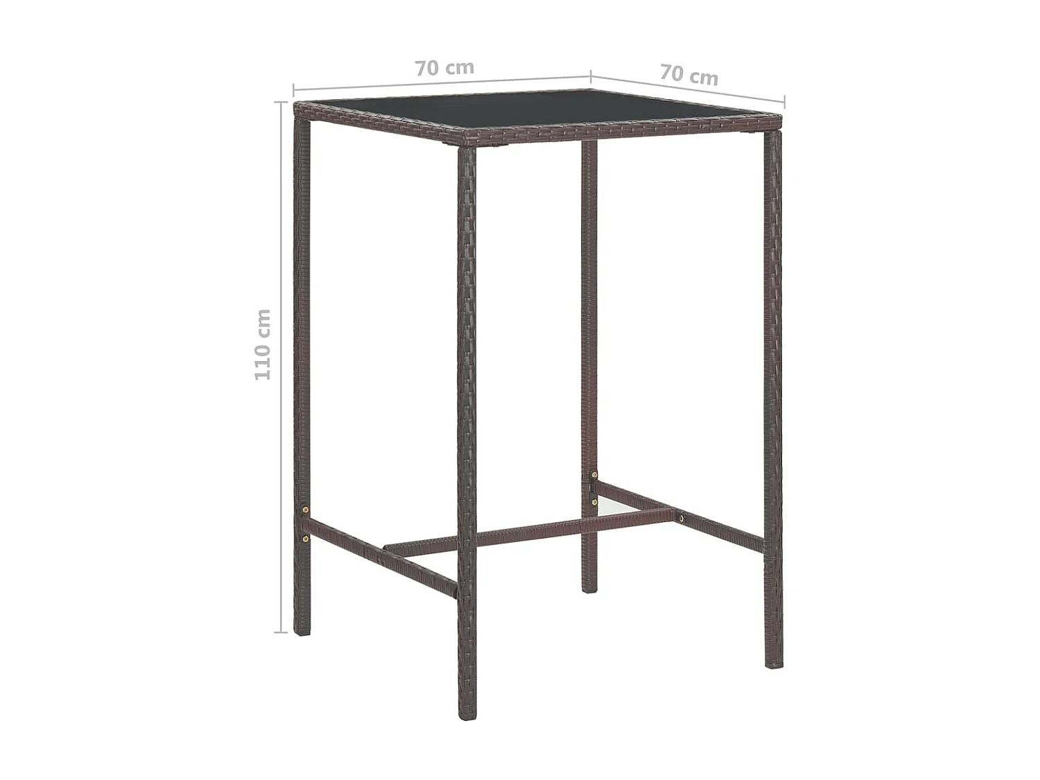 Ensemble bar de jardin résine marron 50 x 48 x 100 cm 02_0013348