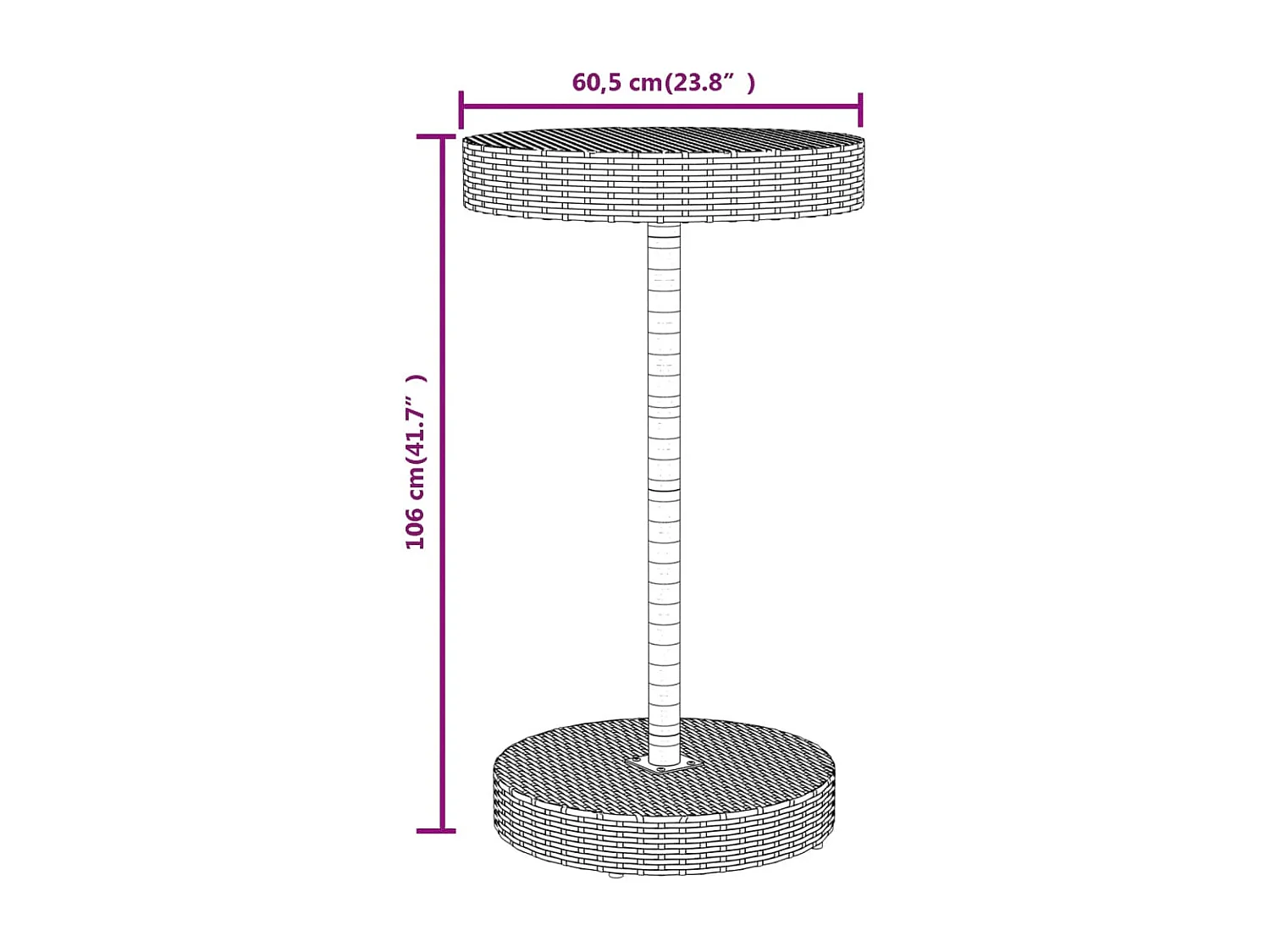 Set bar da giardino mobili da esterno terrazza 3 pezzi polyrattan nero/legno massiccio di acacia 02_0013478